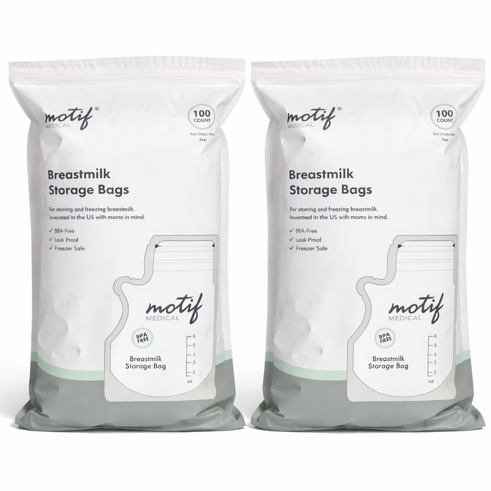 2 Pack Motif Medical Breast Milk Storage Bags 8oz Single Use (200 Total) New